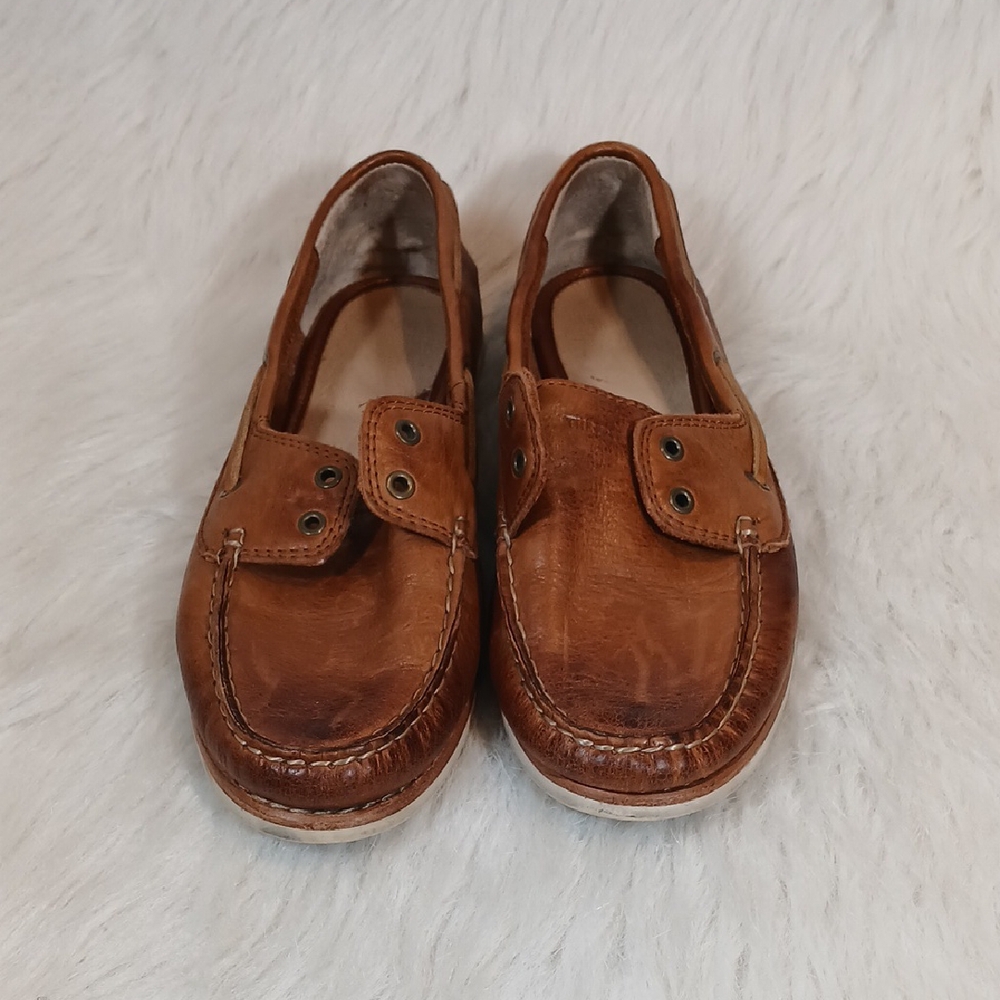 Frye Quincy Boat Loafers Women Brown Sz 7M